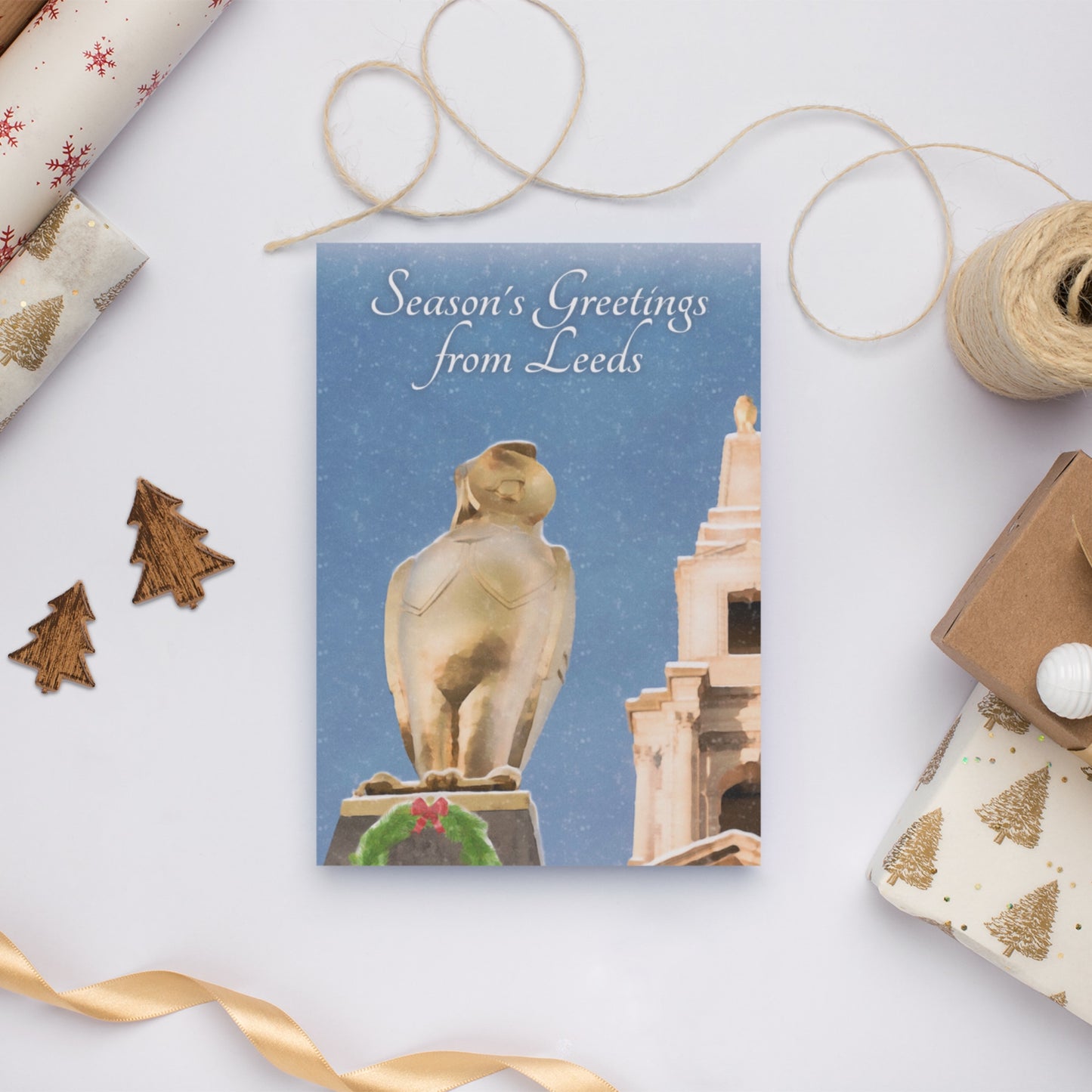 Leeds Civic Hall Watercolour Collection Christmas Greeting Card - The Great Yorkshire Shop
