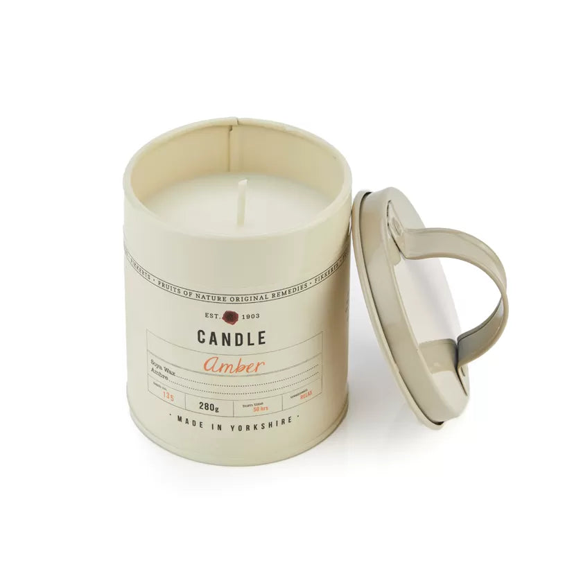 Amber Large Candle Tin 280g - The Great Yorkshire Shop