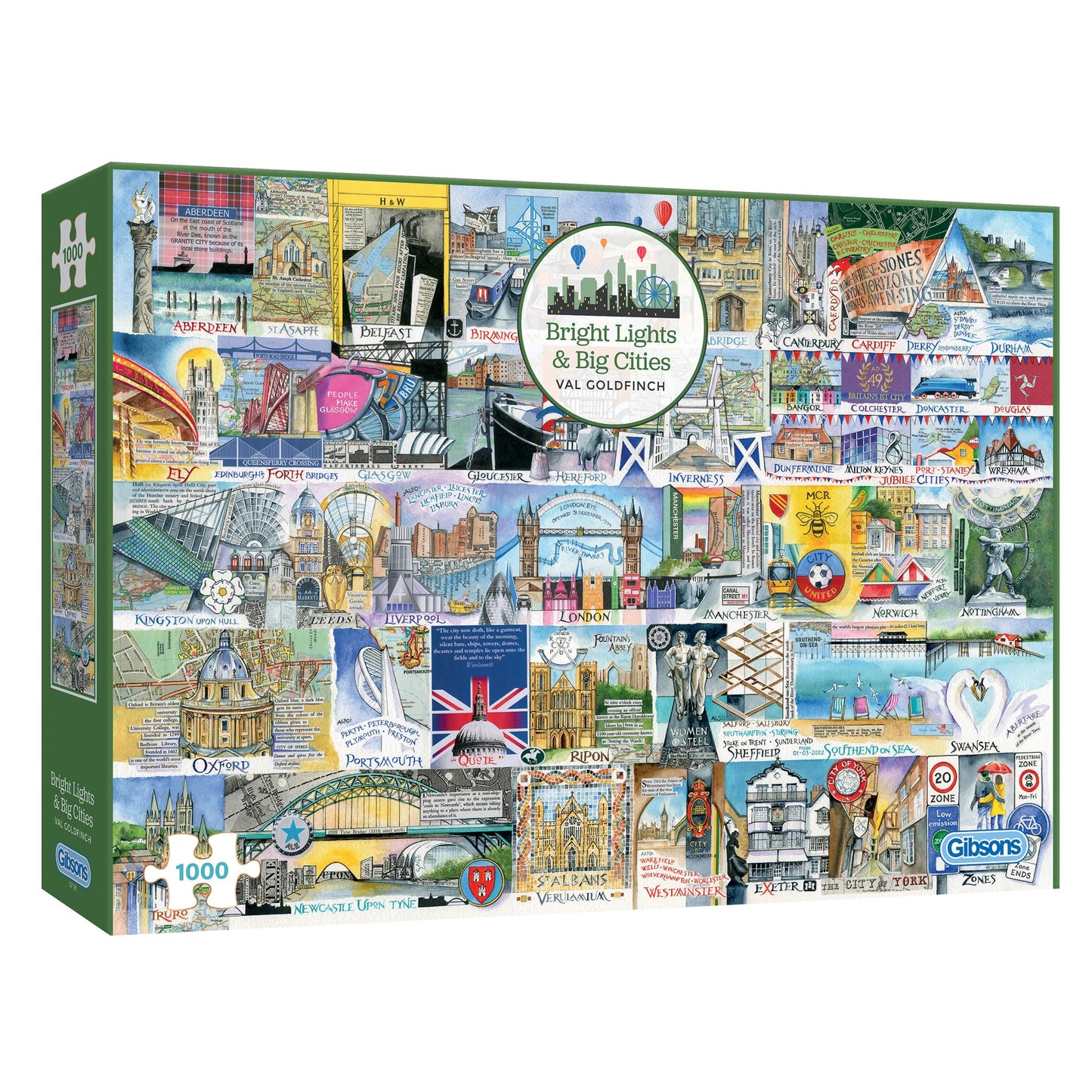 Bright Lights & Big Cities 1000 Piece Jigsaw Puzzle - The Great Yorkshire Shop
