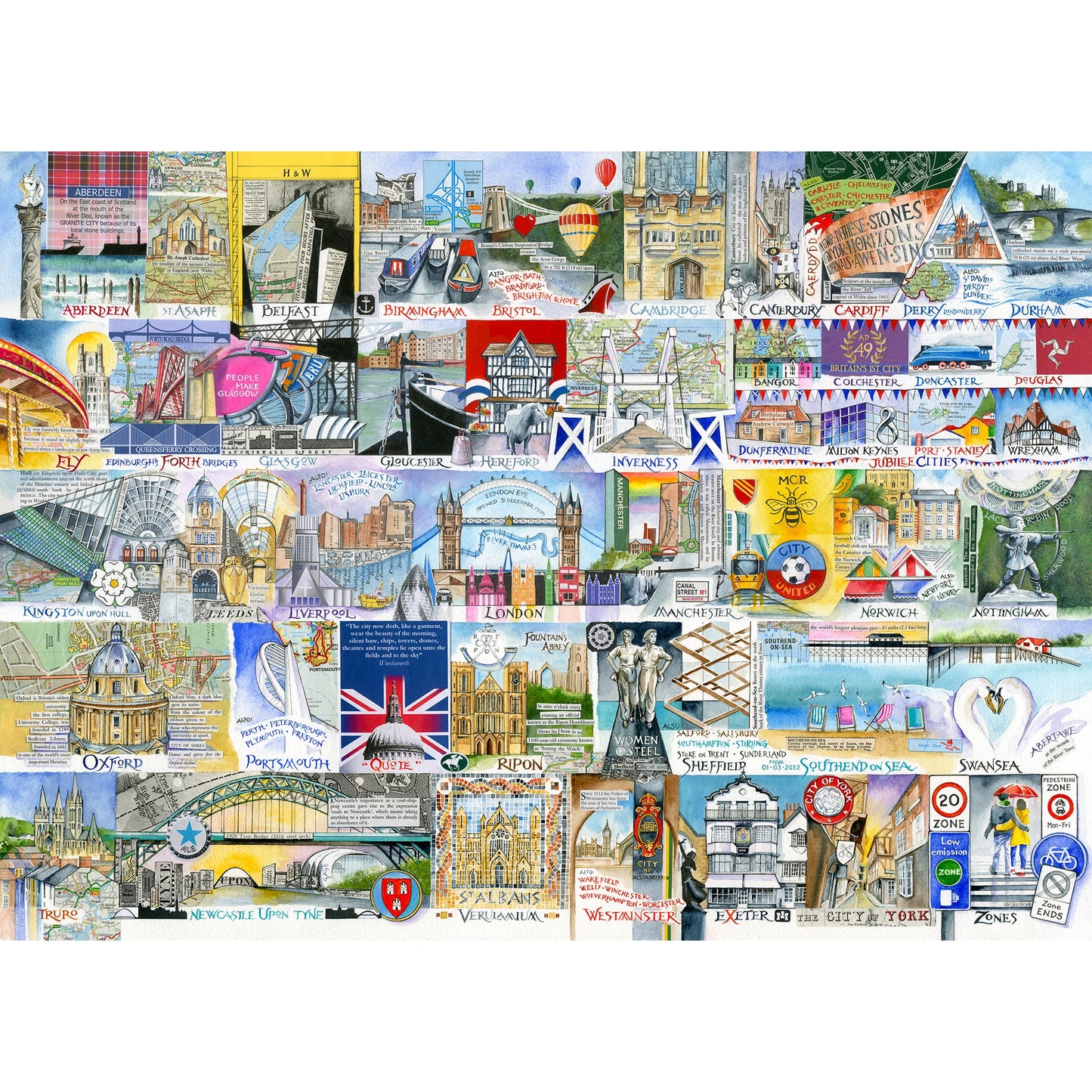 Bright Lights & Big Cities 1000 Piece Jigsaw Puzzle - The Great Yorkshire Shop