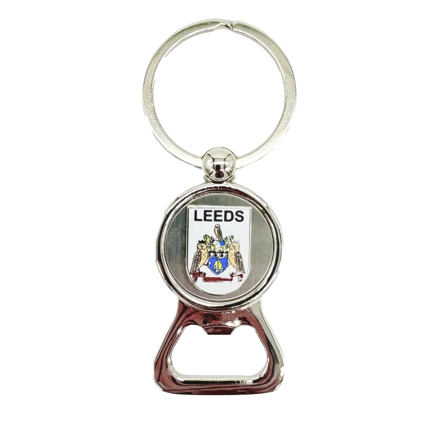 Leeds City Coat of Arms Metal Bottle Opener Keyring - The Great Yorkshire Shop