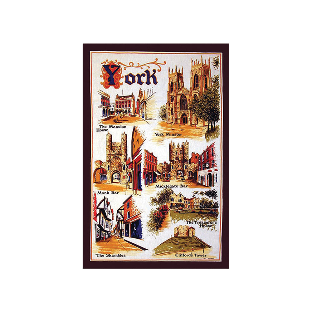 York Brown Tea Towel - The Great Yorkshire Shop