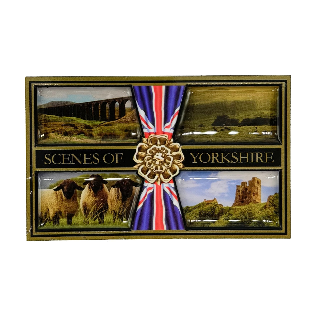 Scenes of Yorkshire Wooden Magnet - The Great Yorkshire Shop