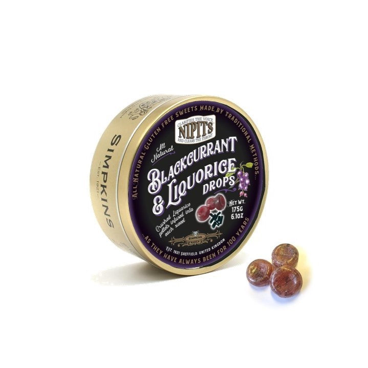 Nipits Blackcurrant & Liquorice Drops - The Great Yorkshire Shop