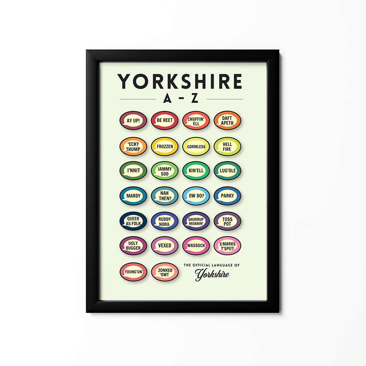 Yorkshire A-Z Print - The Great Yorkshire Shop