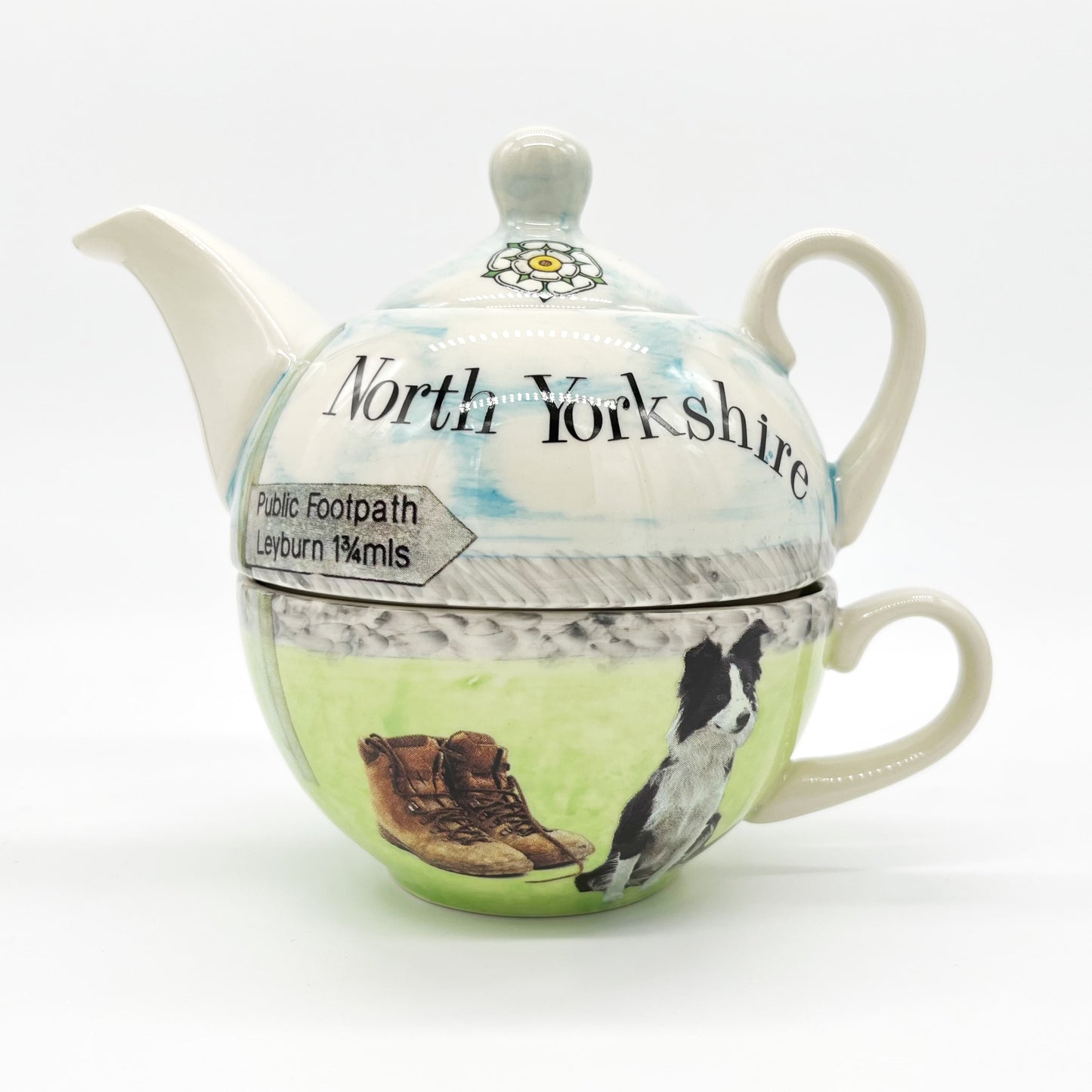 Yorkshire Dales Scene Classic Tea For One Teapot and Cup - The Great Yorkshire Shop