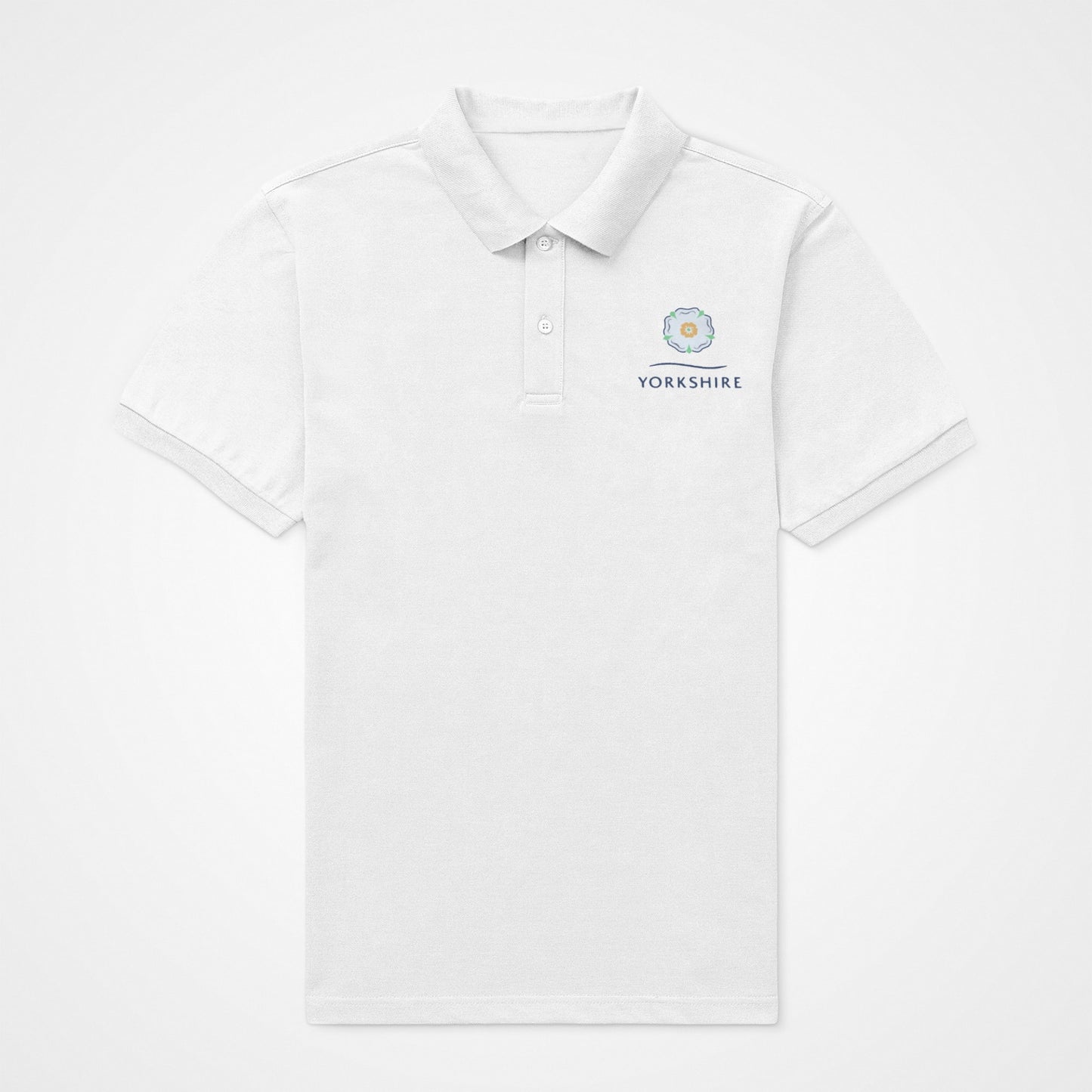 Yorkshire Rose White Polo Shirt - The Great Yorkshire Shop