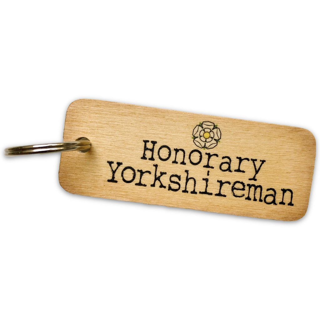 Honorary Yorkshireman Rustic Wooden Keyring - The Great Yorkshire Shop