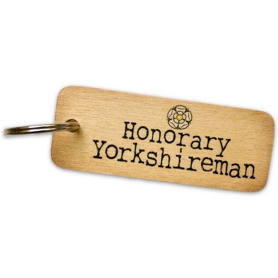 Honorary Yorkshireman Rustic Wooden Keyring - The Great Yorkshire Shop