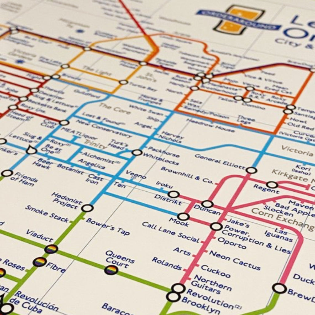 Leeds City and Otley Run Orderaround Pub Map Print - The Great Yorkshire Shop