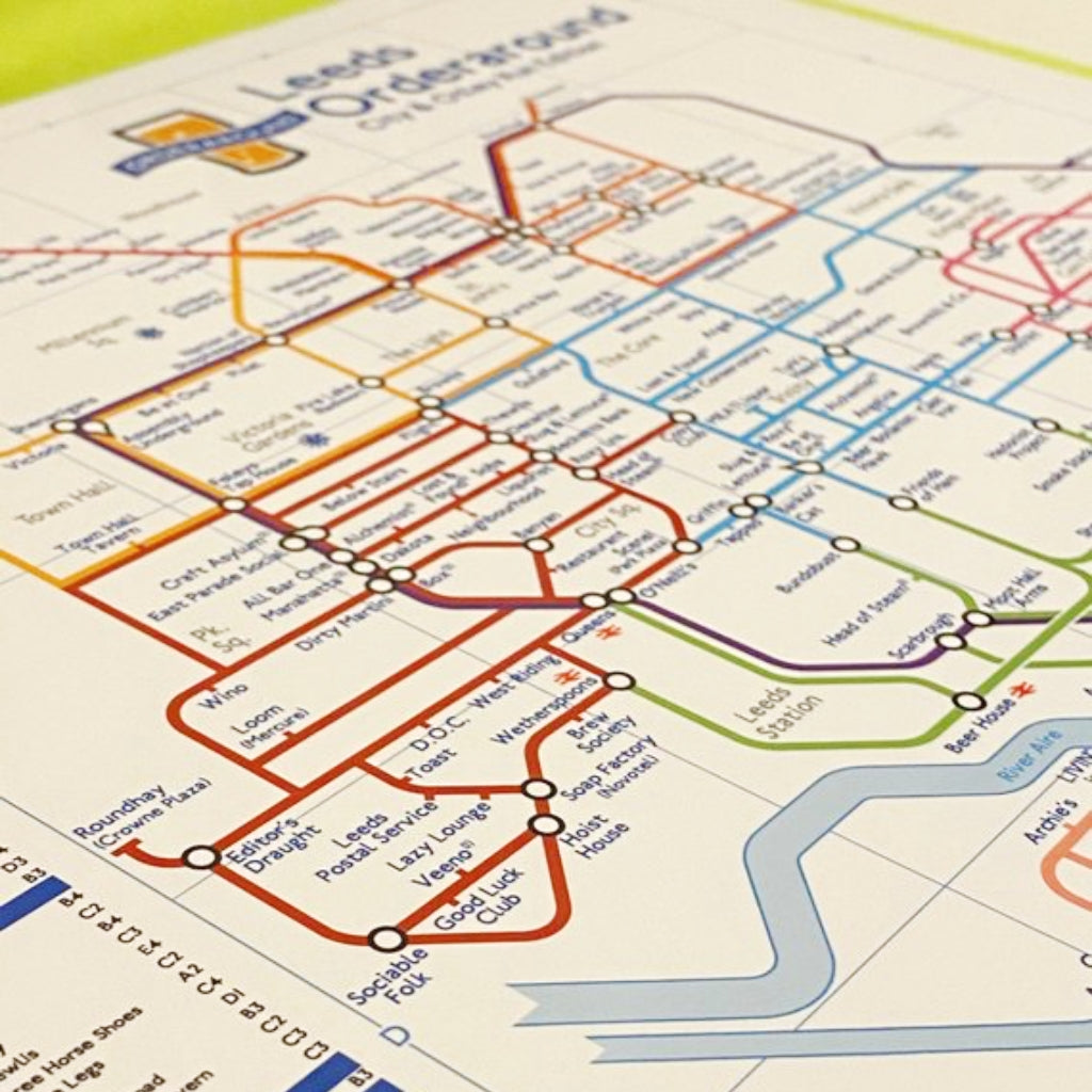 Leeds City and Otley Run Orderaround Pub Map Print - The Great Yorkshire Shop