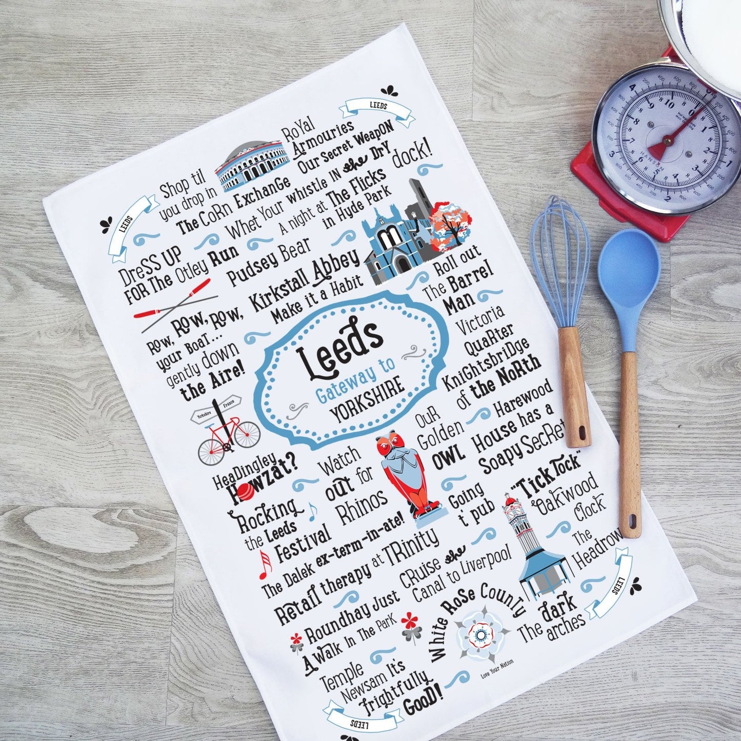 Leeds Talk of the Town Tea Towel - The Great Yorkshire Shop