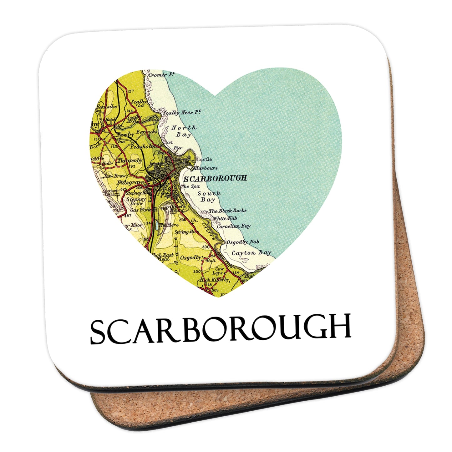 Love Scarborough Map Coaster - The Great Yorkshire Shop