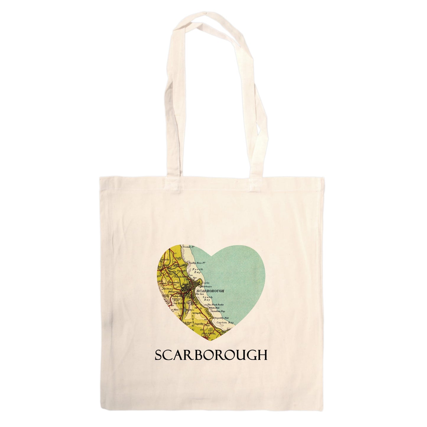 Love Scarborough Map Tote Bag - The Great Yorkshire Shop