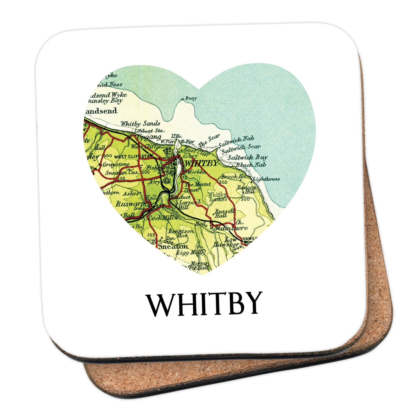 Love Whitby Map Coaster - The Great Yorkshire Shop