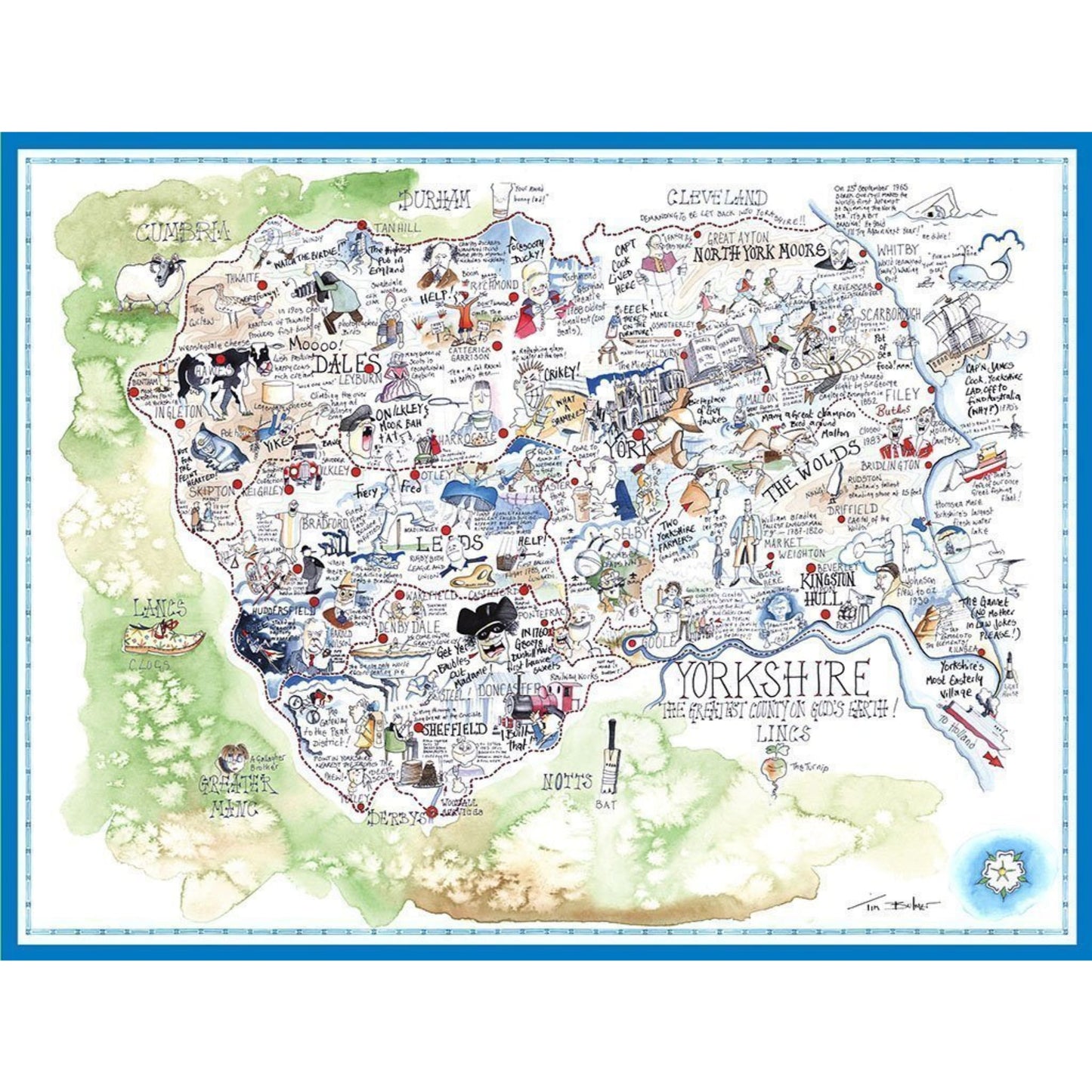 Map of Yorkshire Tim Bulmer 1000 Piece Jigsaw Puzzle - The Great Yorkshire Shop