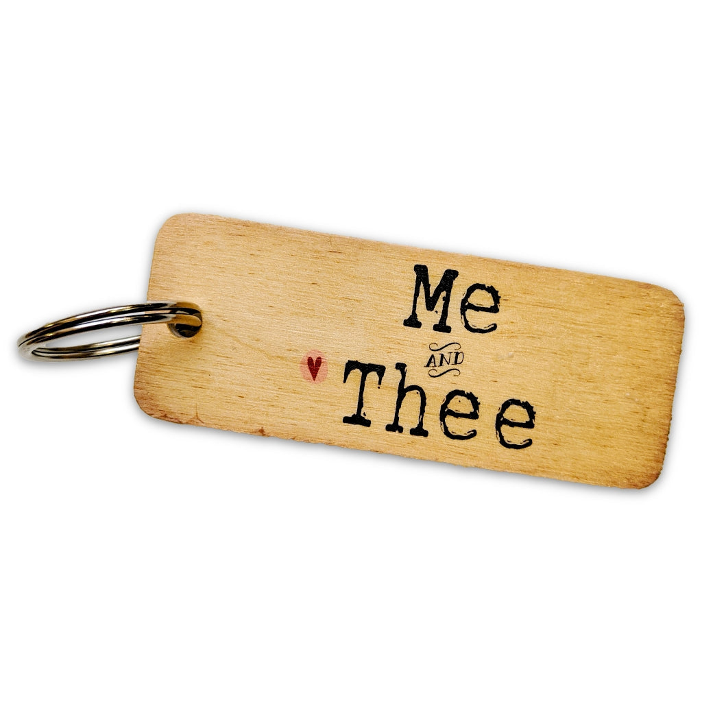 Me & Thee Rustic Wooden Keyring - The Great Yorkshire Shop