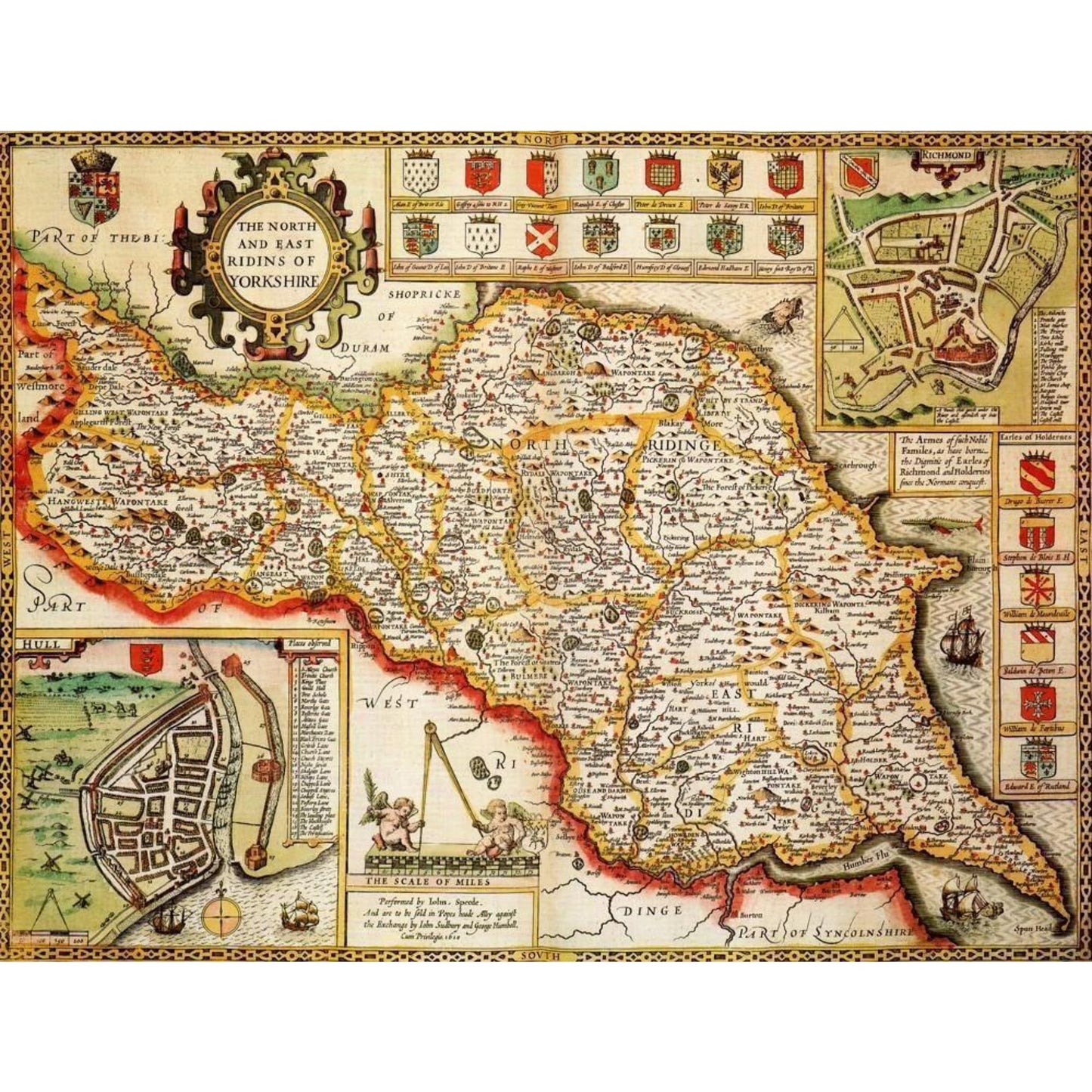 North & East Riding of Yorkshire Historical Map 1000 Piece Jigsaw Puzzle - The Great Yorkshire Shop