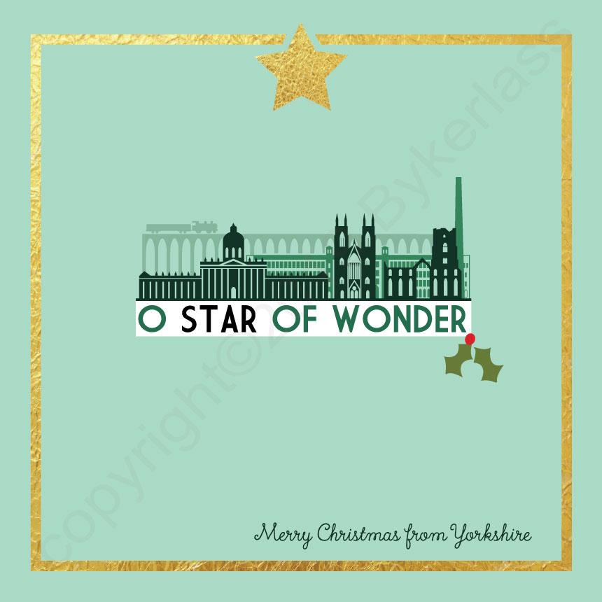 Yorkshire O Star of Wonder Christmas Card - The Great Yorkshire Shop