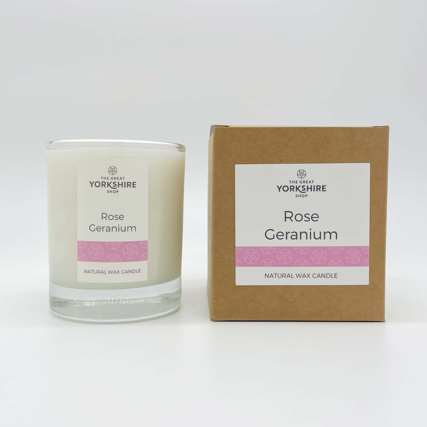 Rose Geranium Natural Wax Candle - The Great Yorkshire Shop