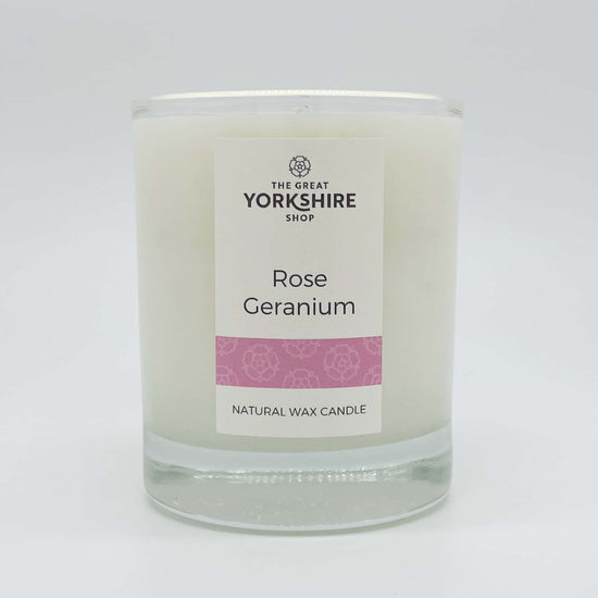 Rose Geranium Natural Wax Candle - The Great Yorkshire Shop