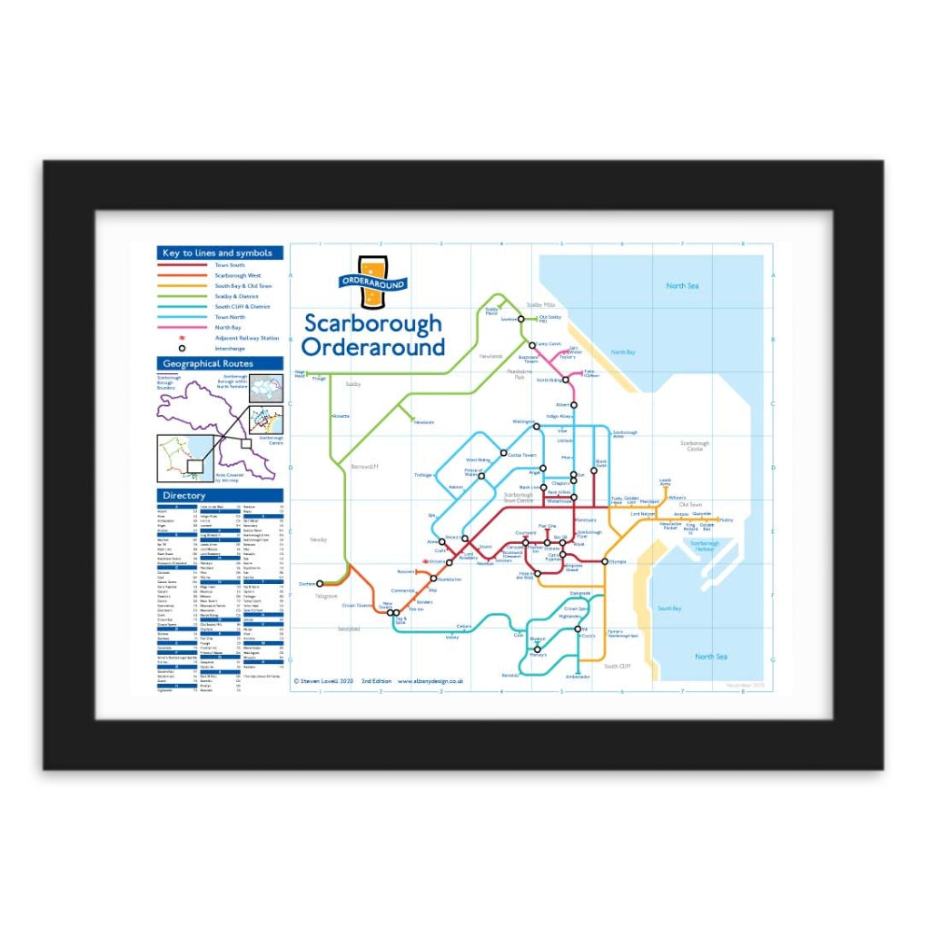 Scarborough Orderaround Pub Map Print - The Great Yorkshire Shop