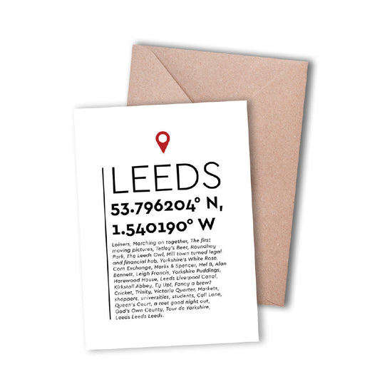 You Are Here Leeds Greeting Card - The Great Yorkshire Shop