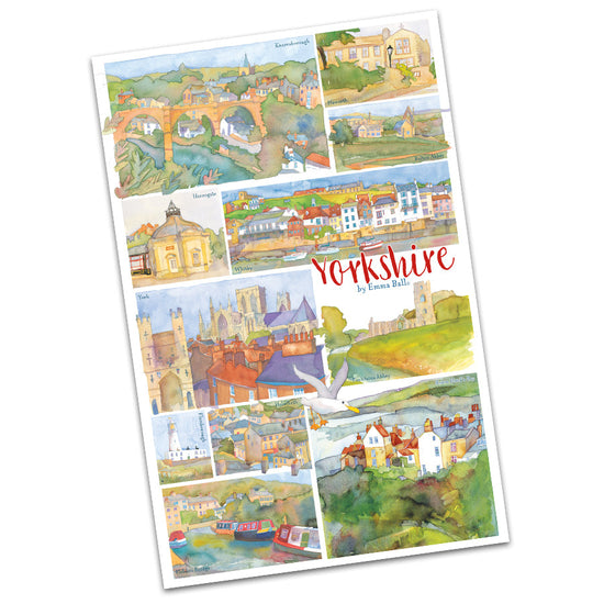 Yorkshire Illustrated Tea Towel - The Great Yorkshire Shop