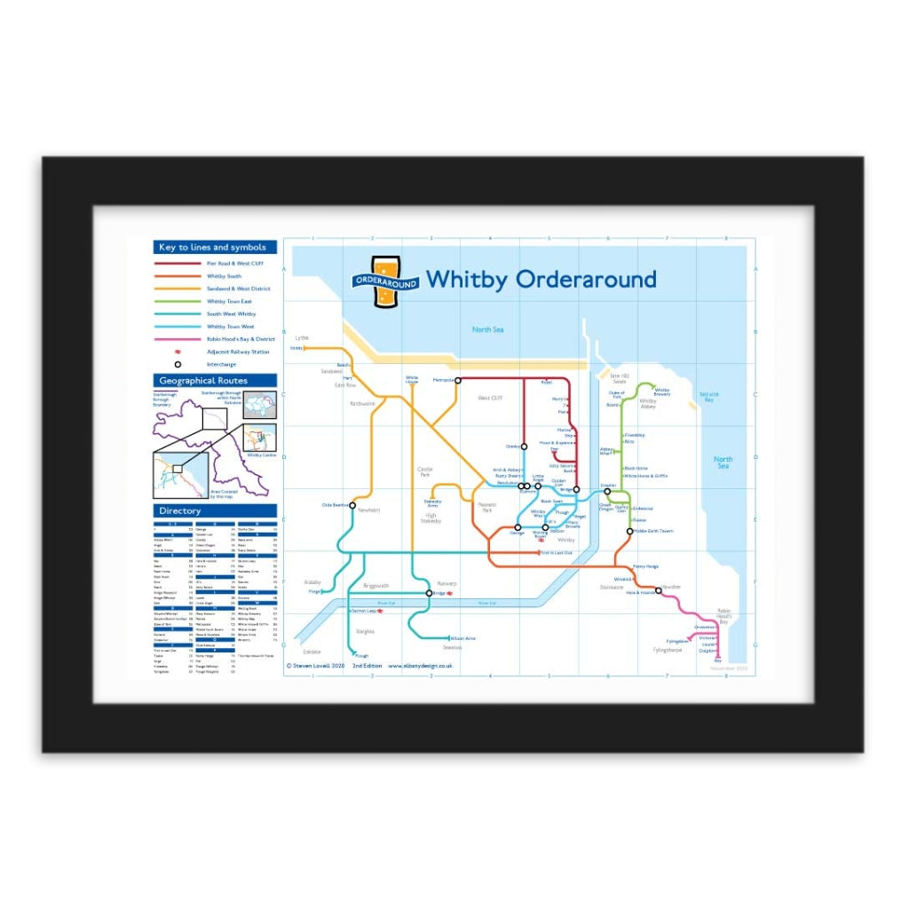 Whitby Orderaround Pub Map Print - The Great Yorkshire Shop