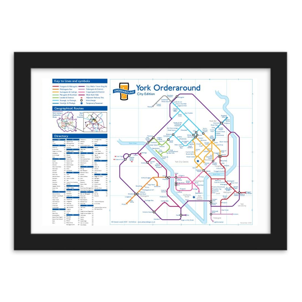 York Orderaround Pub Map Print - The Great Yorkshire Shop