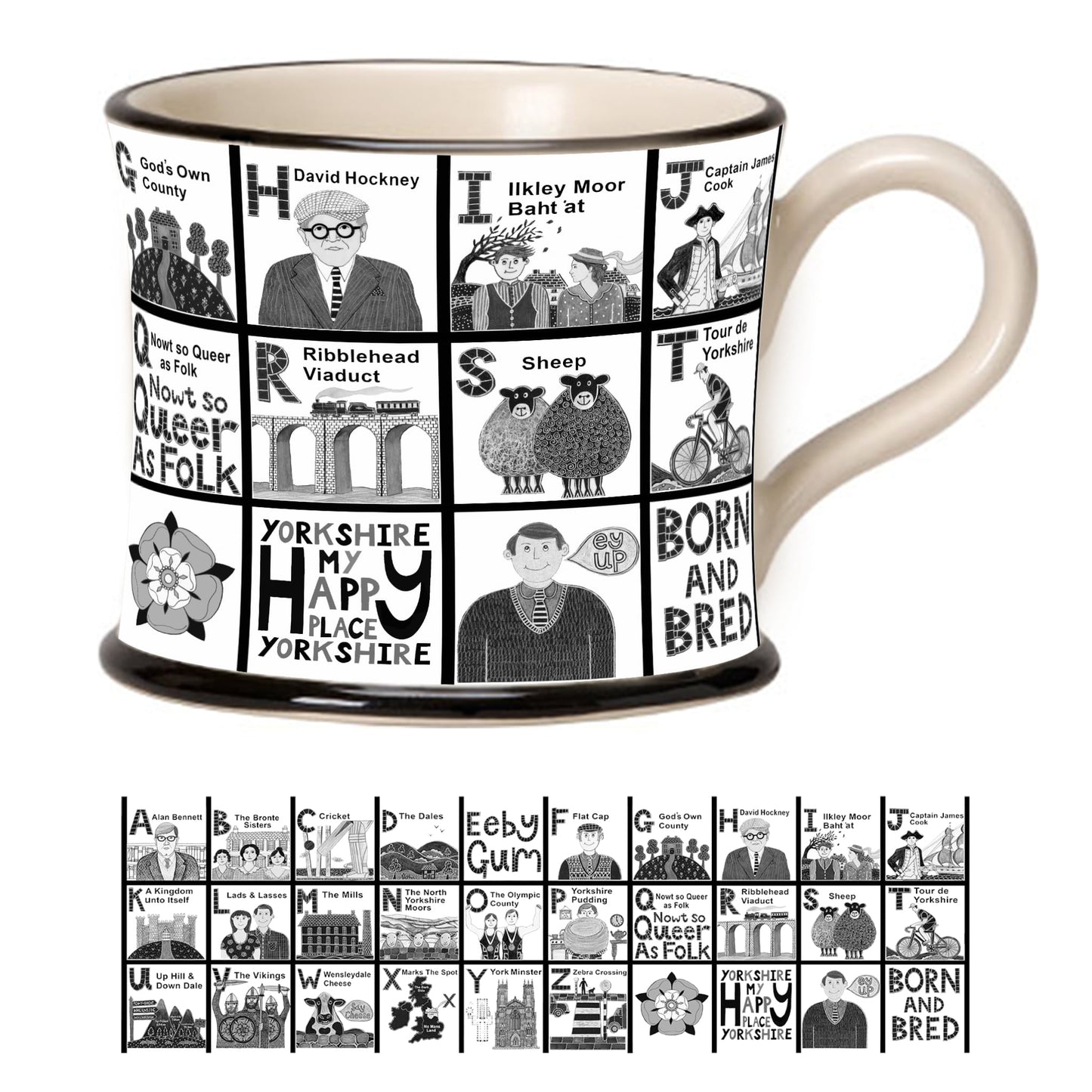 Yorkshire Alphabet Mug - The Great Yorkshire Shop