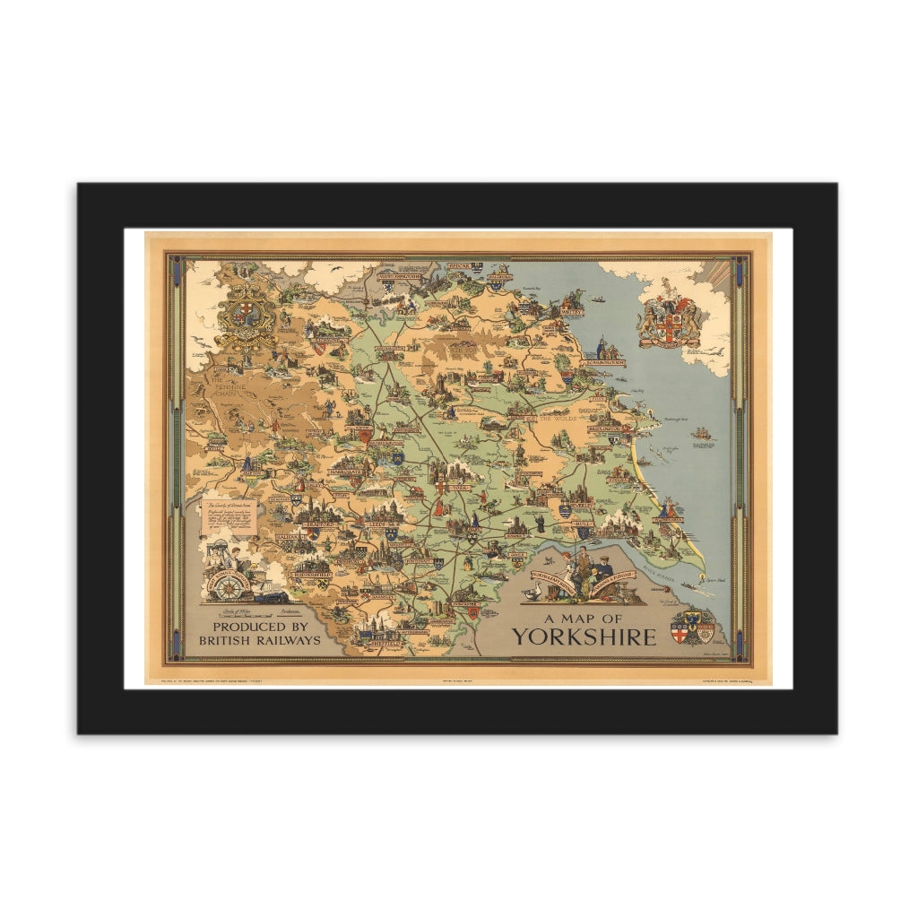 British Railways 1949 Map of Yorkshire Print - The Great Yorkshire Shop