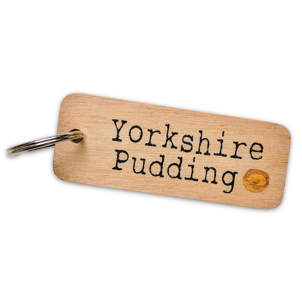 Yorkshire Pudding Rustic Wooden Keyring - The Great Yorkshire Shop
