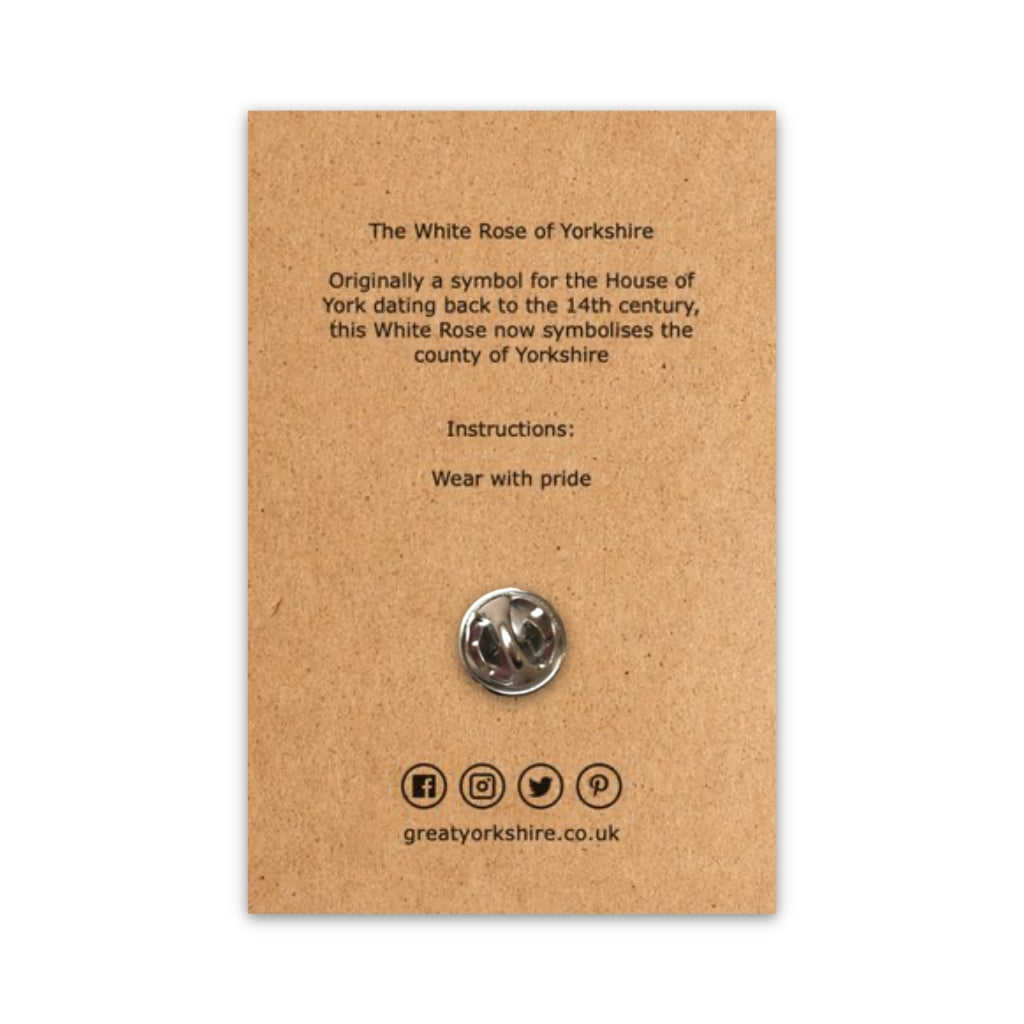 Yorkshire White Rose Enamel Pin Badge - The Great Yorkshire Shop
