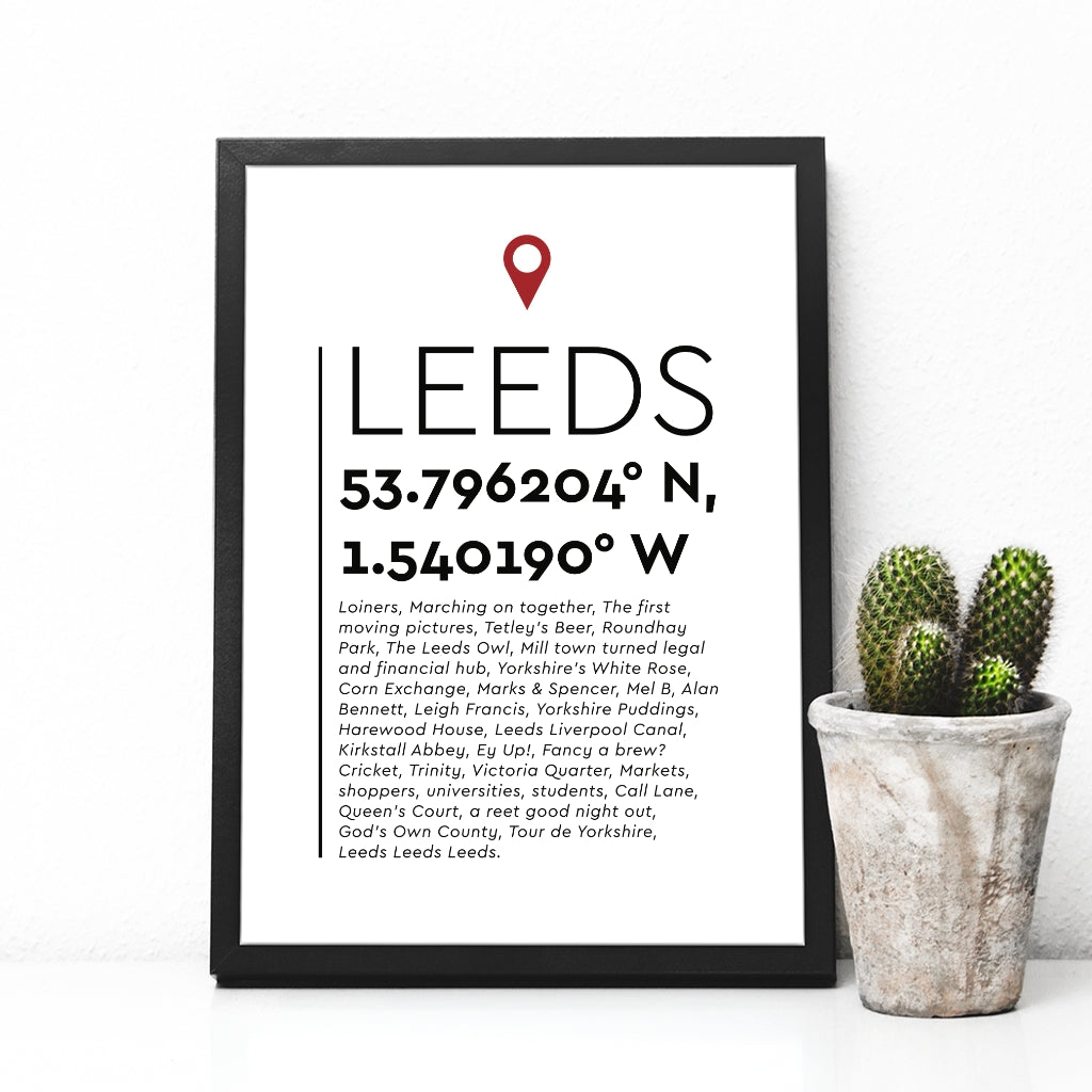 You Are Here Leeds Print - The Great Yorkshire Shop