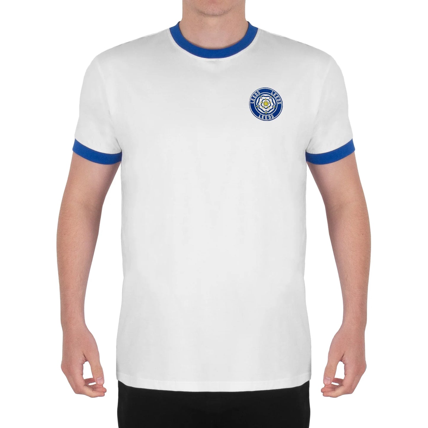 Leeds United White Rose Retro Crew Neck T-Shirt