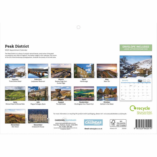 Peak District 2025 A4 Calendar