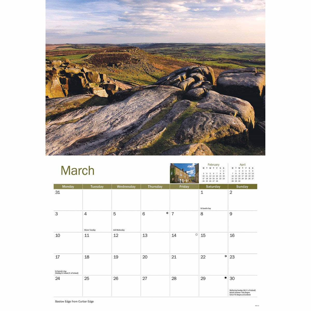 Peak District 2025 A4 Calendar