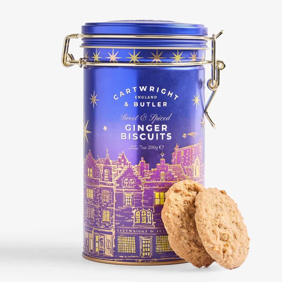 Stem Ginger Biscuits in Night Before Christmas Gift Tin
