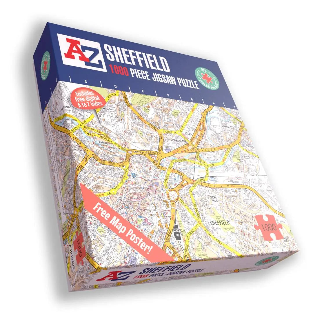 A-Z Map of Sheffield 1000 Piece Jigsaw Puzzle - The Great Yorkshire Shop