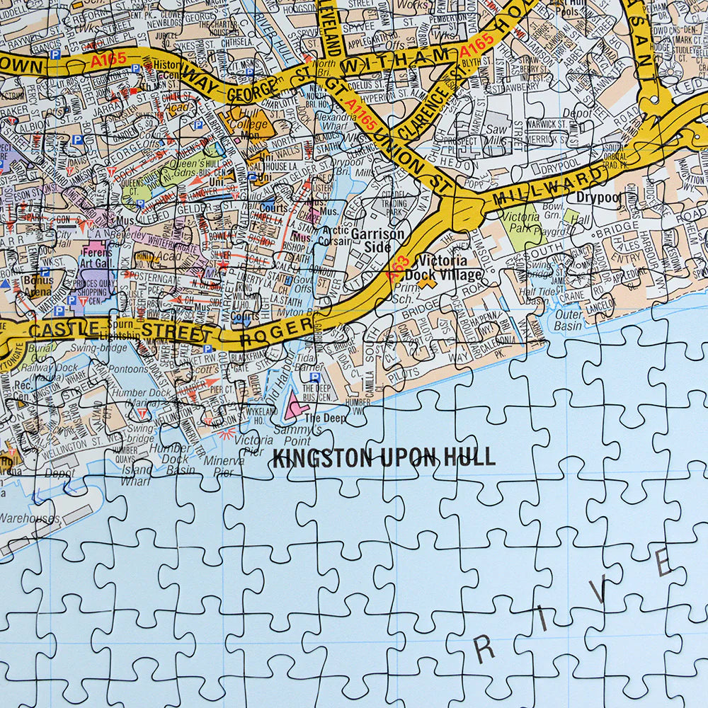 A-Z Map of Kingston-Upon-Hull 1000 Piece Jigsaw Puzzle
