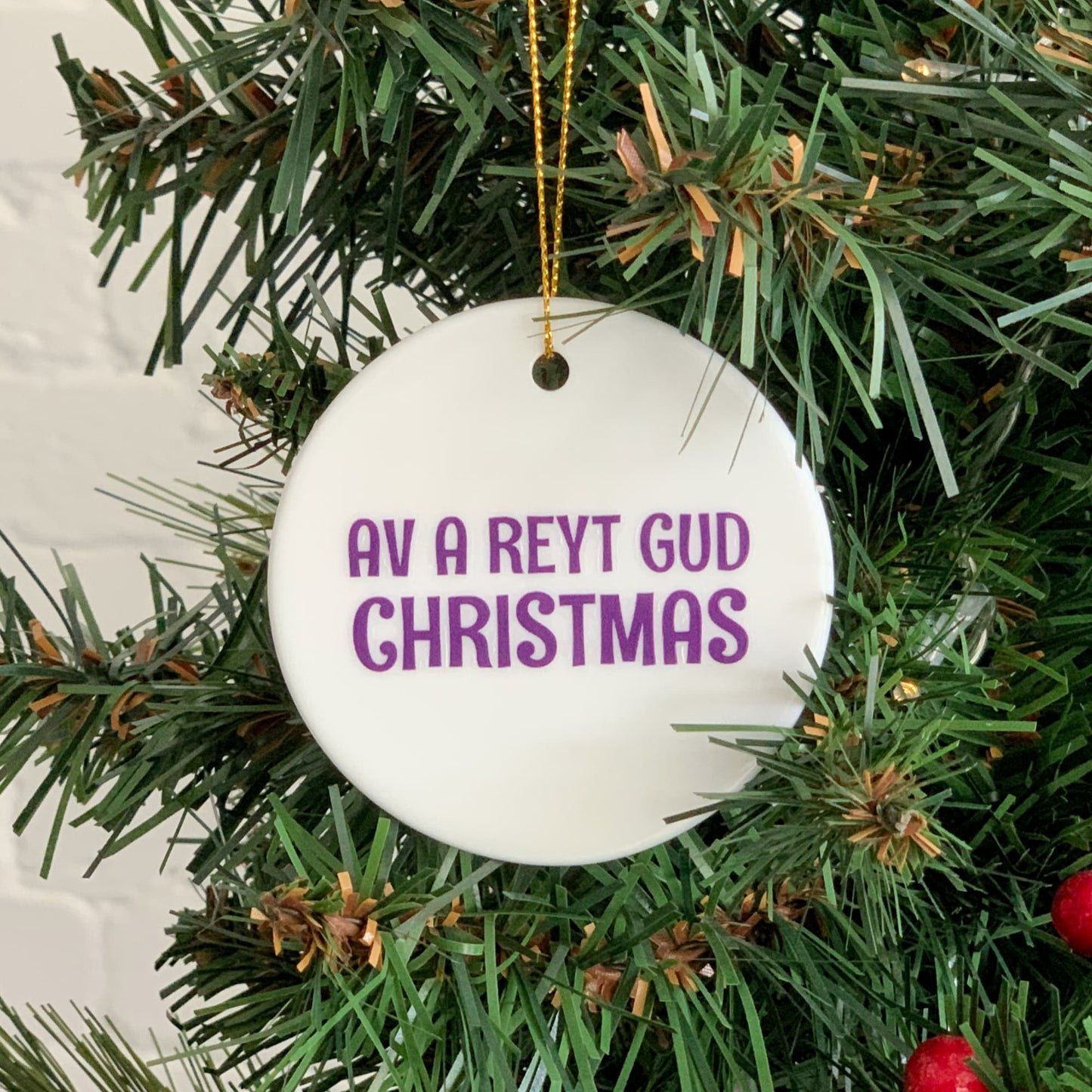 Set of 5 Yorkshire Dialect Luxury Christmas Ceramic Decorations - The Great Yorkshire Shop
