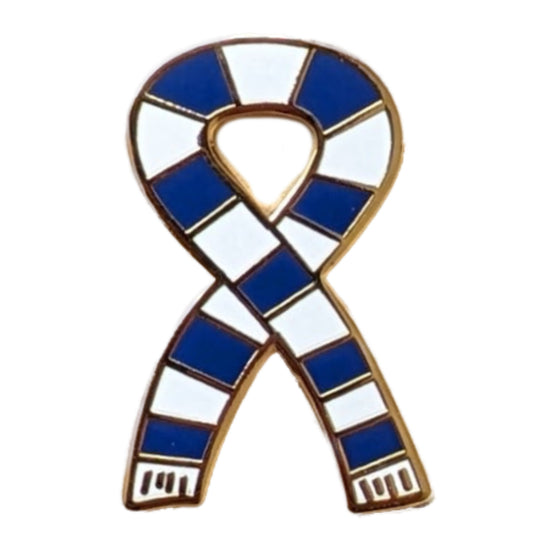 Blue & White Scarf Pin Badge