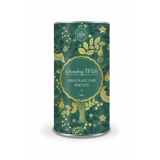 Chocolate Chip Biscuits in Christmas Partridge in a Pear Tree Tube - The Great Yorkshire Shop