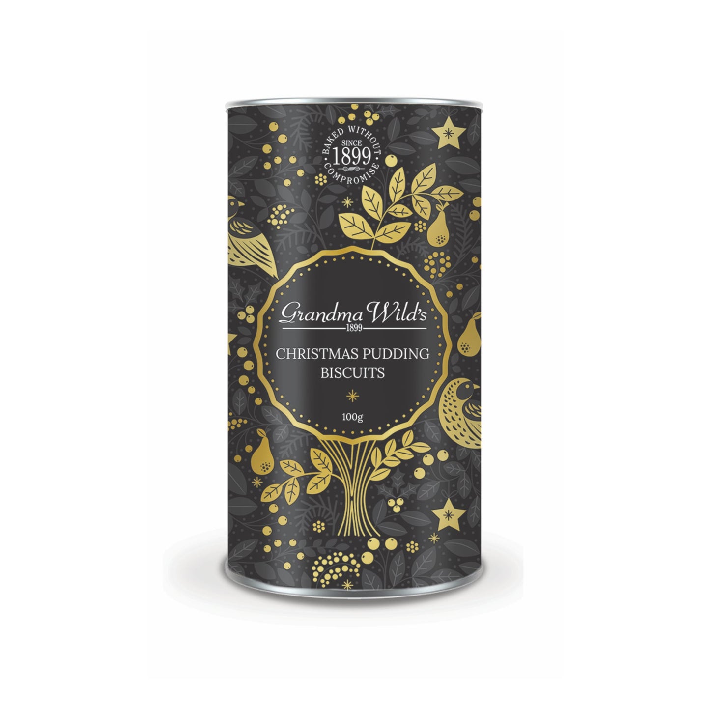 Christmas Pudding Biscuits in Christmas Partridge in a Pear Tree Tube - The Great Yorkshire Shop