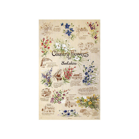 Country Flowers of Yorkshire Tea Towel - The Great Yorkshire Shop