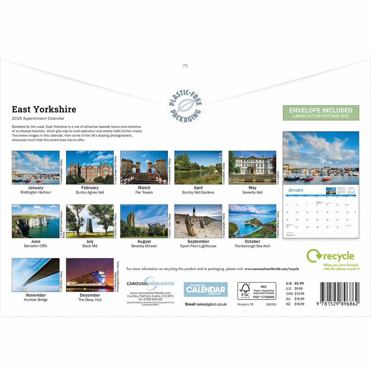 East Yorkshire 2026 A4 Calendar - The Great Yorkshire Shop
