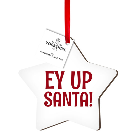 Ey Up Santa! Wooden Decoration