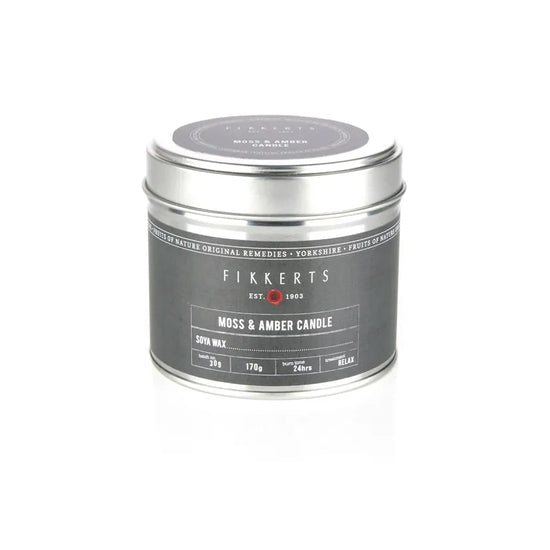 Moss & Amber Candle Tin 170g - The Great Yorkshire Shop