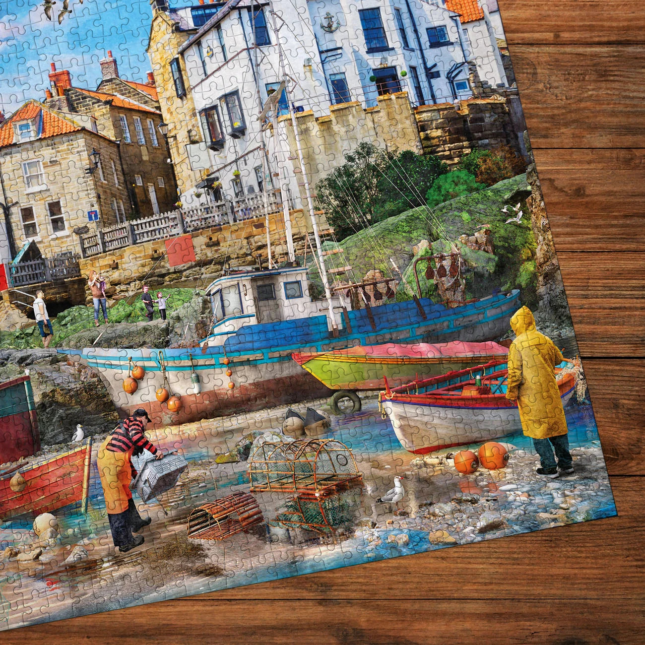 Fishermen at Robin Hood's Bay 1000 Piece Jigsaw Puzzle